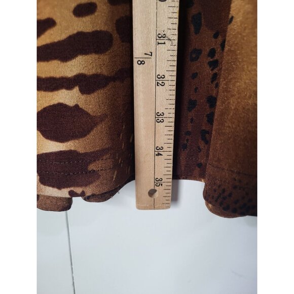 Ronni Nicole Women's S VTG Animal Print Liquid Knit Slinky Maxi Skirt Brown USA - Picture 7 of 7